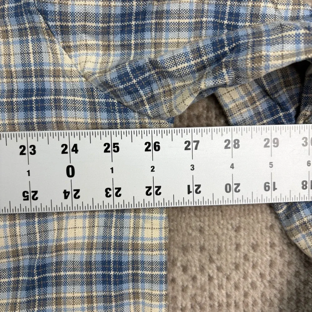 LL Bean Mens XL Regular Blue Plaid Long Sleeve Button Down Cotton Shirt DBX6